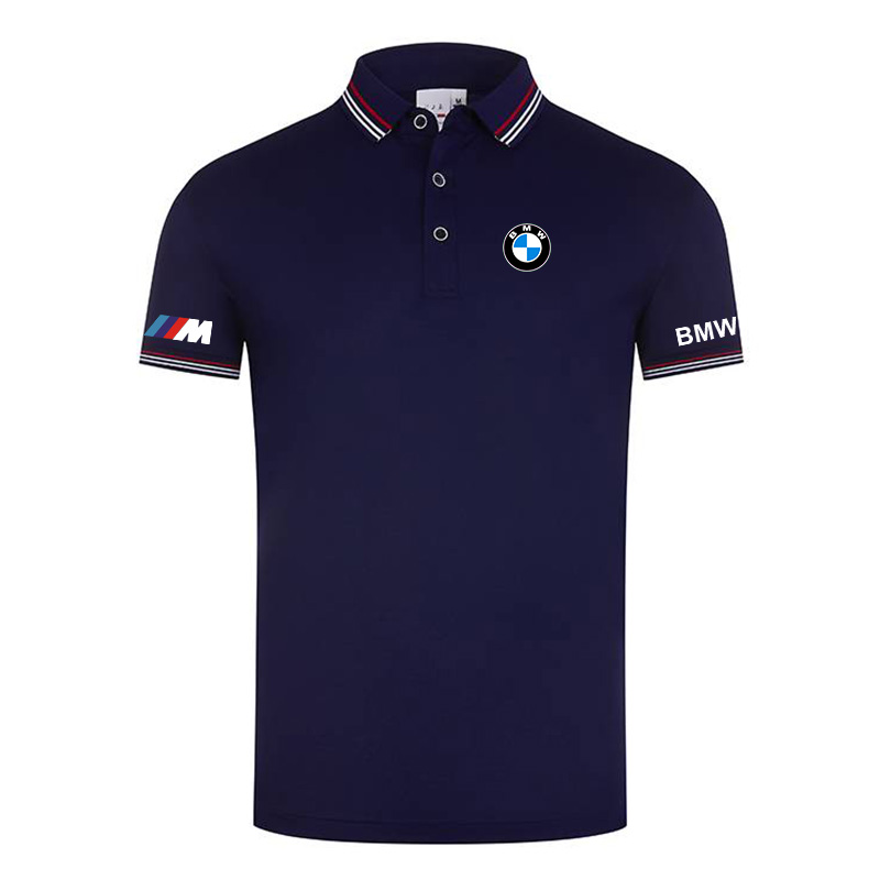 Polo BMW M Power Homme 2022 Coton Col Contrasté Slim Fit Manche Courte Voiture